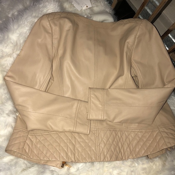 Tory Burch Daphne Jacket Beige Lambskin - Picture 6 of 7